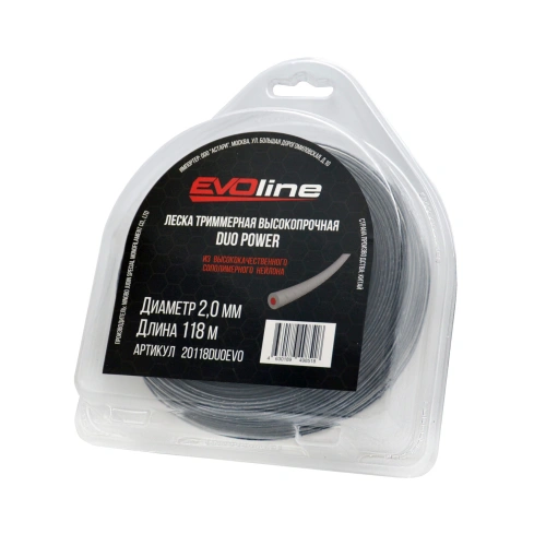 Леска (корд) триммерная EVOline DUO POWER (2.0 мм, 118 метров) по ценам производителя в Санкт-Петербурге с доставкой по всей России