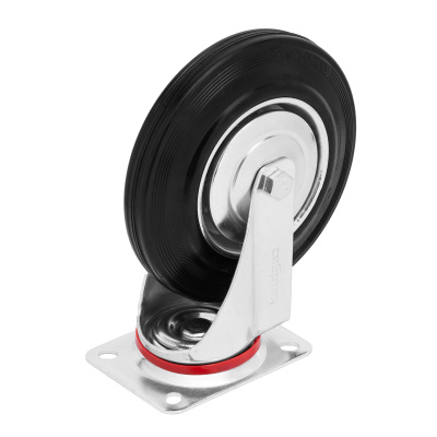 Колесо поворотное D 200 мм, крепление  платформенное Сибртех купить в Москве с доставкой по всей России | ProtosMarket.ru