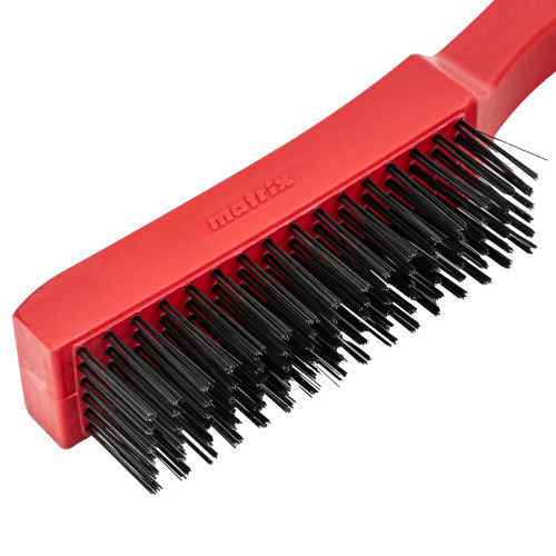 Щетка зачистная шестирядная, закаленная прямая проволока с пластиковой ручкой Matrix купить в Москве с доставкой по всей России | ProtosMarket.ru