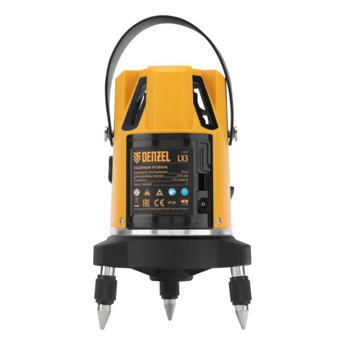 Лазерный уровень LX3, 10 м, ± 0,3 мм/1 м, 635 нм, 4 вертикальных, 1 горизонтальная плоскости, резьба 5/8" Denzel купить в Москве с доставкой по всей России | ProtosMarket.ru