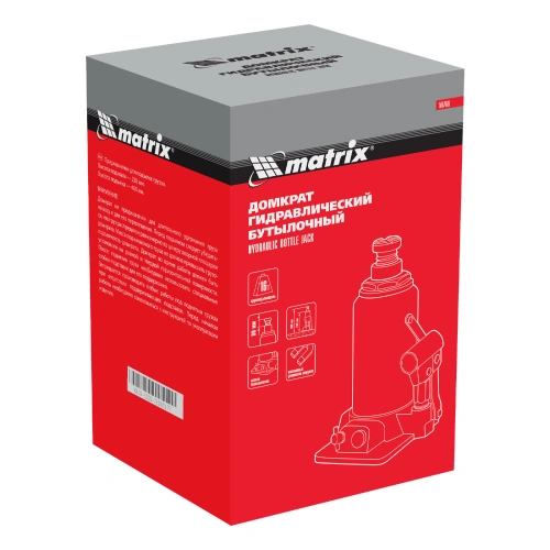 Домкрат гидравлический бутылочный, 16 т, h подъема 230-460 мм Matrix по ценам производителя в Санкт-Петербурге с доставкой по всей России