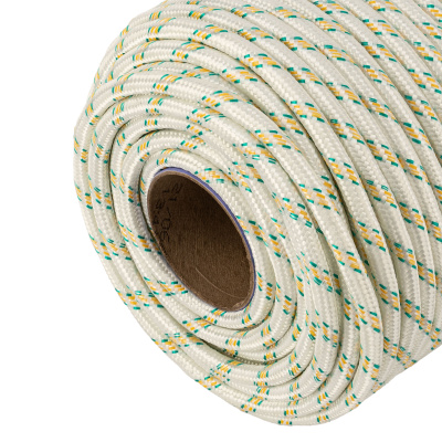 Фал плетеный капроновый с сердечником, 10 мм, L 100 м, 24-прядный, Сибртех купить в Москве с доставкой по всей России | ProtosMarket.ru