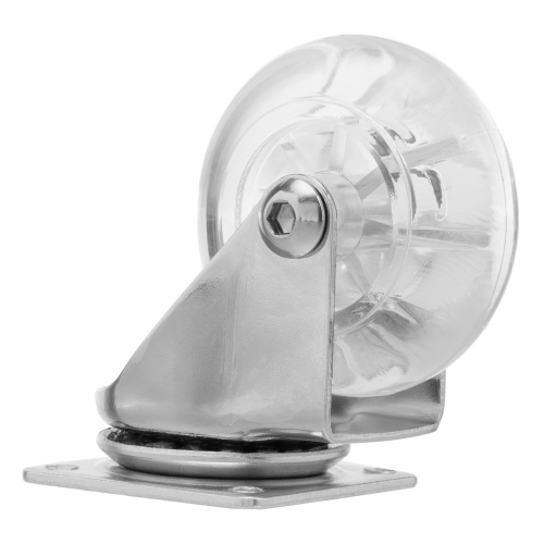 Колесо ПУ прозрачное поворотное d-50 мм, крепление платформенное Сибртех по ценам производителя в Санкт-Петербурге с доставкой по всей России