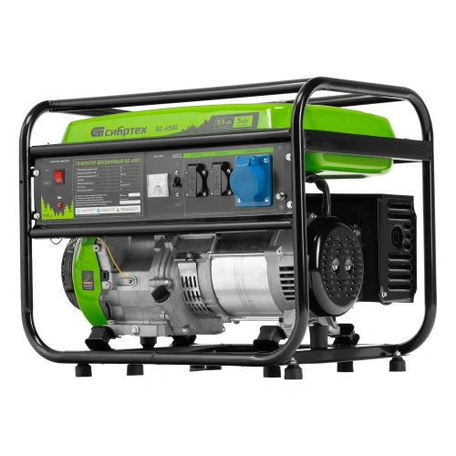 Генератор бензиновый БС-6500, 5.5 кВт, 230В, четырехтактный, 25 л, ручной стартер Сибртех по ценам производителя в Санкт-Петербурге с доставкой по всей России
