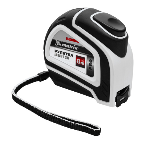 Рулетка Autostop,8 м х 25 мм,двухкомпонентный корпус,автоматическая фиксация,Pro Matrix по ценам производителя в Санкт-Петербурге с доставкой по всей России