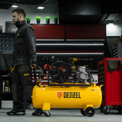 Компрессор воздушный BCW3000-T/100, ременный привод, 3.0 кВт, 100 литров, 520 л/мин Denzel по ценам производителя в Санкт-Петербурге с доставкой по всей России
