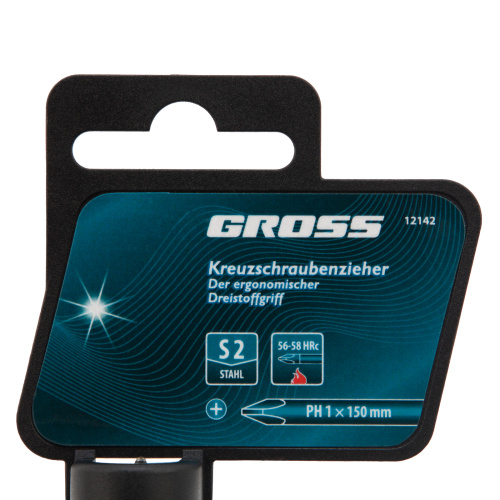 Отвертка PH1 x 150 мм, S2, трехкомпонентная ручка Gross купить в Москве с доставкой по всей России | ProtosMarket.ru
