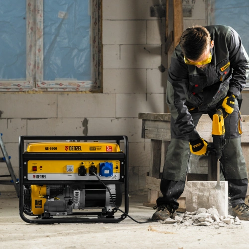 Генератор бензиновый GE 6900, 5.5 кВт, 220 В/50 Гц, 25 л, ручной старт Denzel по ценам производителя в Санкт-Петербурге с доставкой по всей России