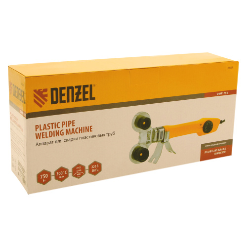 Аппарат для сварки пластиковых труб DWP-750, 750 Вт, 0-300 град, 4 насадки, 20-40 мм Denzel купить в Москве с доставкой по всей России | ProtosMarket.ru
